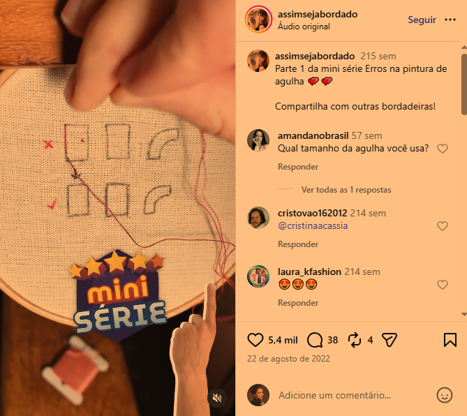 Post original de assimsejabordado: parte 1 da minissérie Erros na pintura de agulha